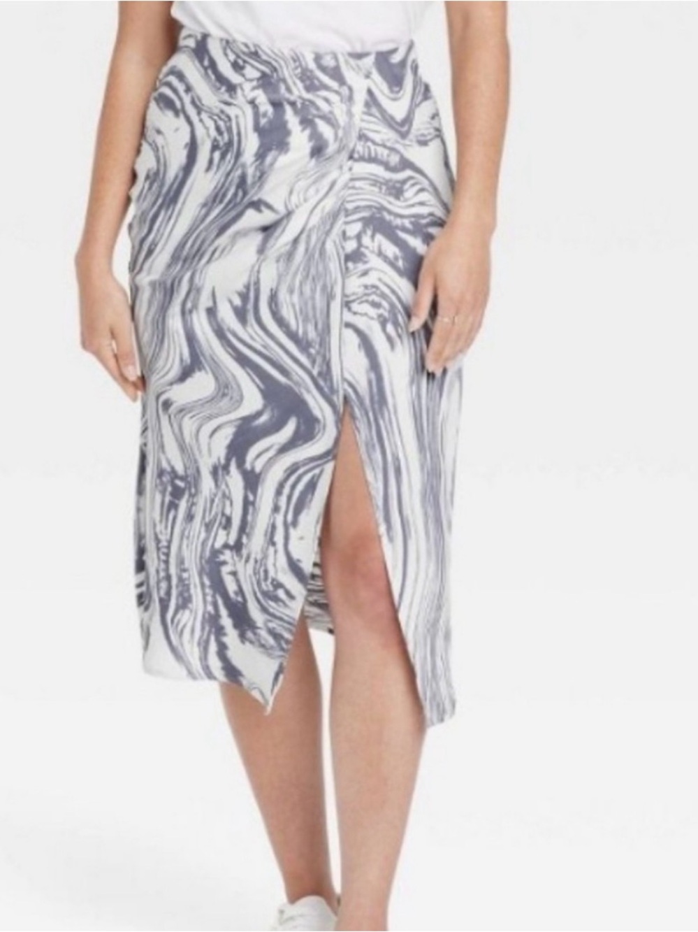Marble-Print Midi Skirt - a new day